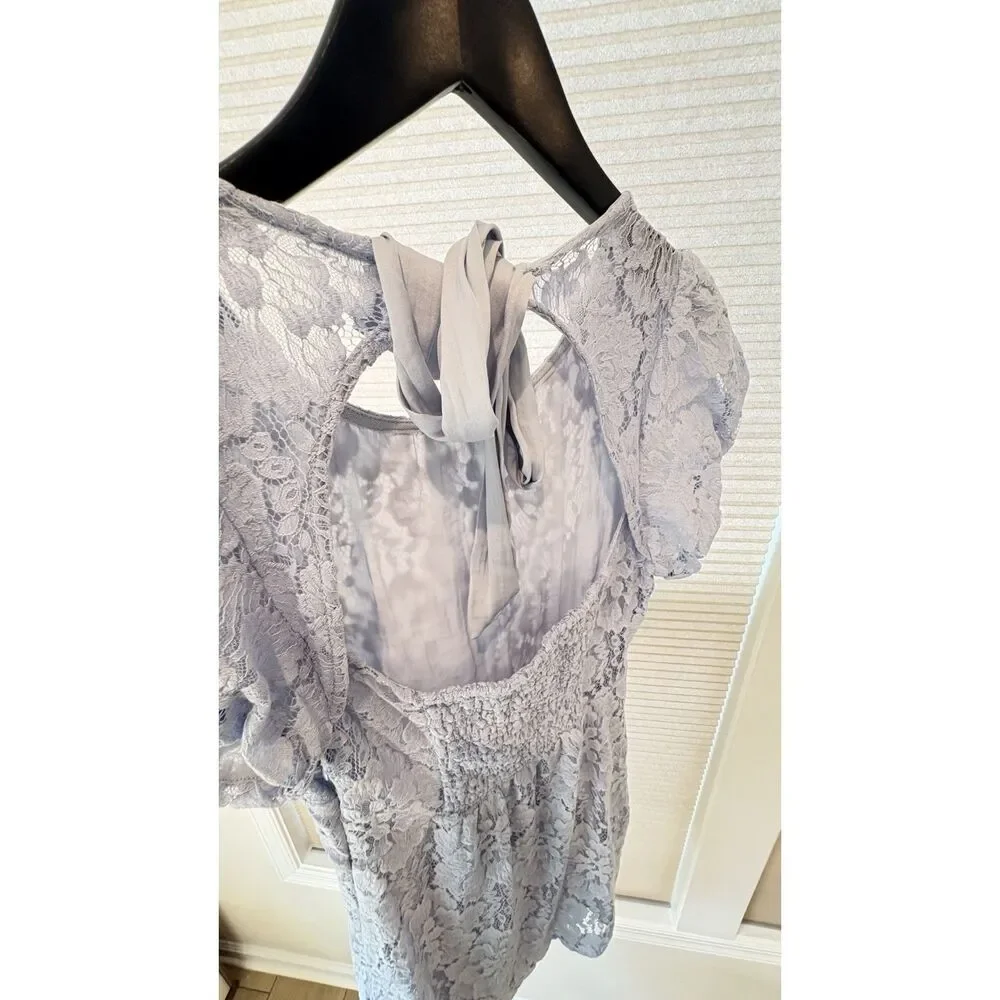 Free People Hailee Lace Mini Dress Light Purple Size Small